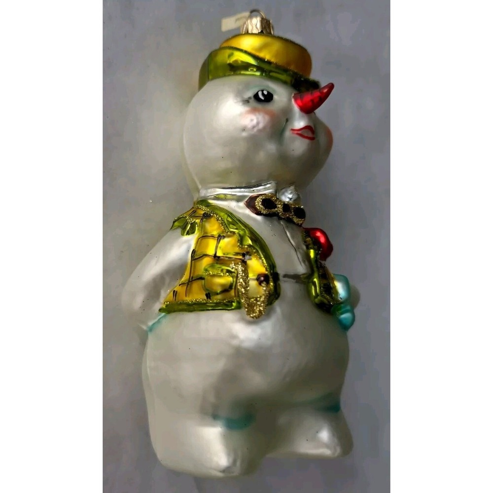 Glass Ornament "The Snowman" - Hand Painted in Poland - Radko Inspired